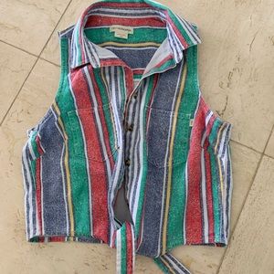 Obey Propaganda Crop Top Tie Front